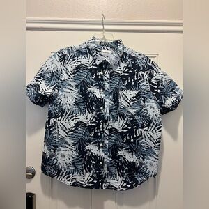 Goodfellow & Co Men’s Navy and White Leaf Print Shirt